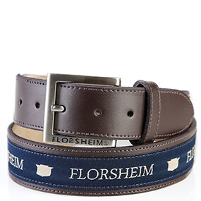 FLORSHEIM BELT EMBROIDERED in Brown for R499.00