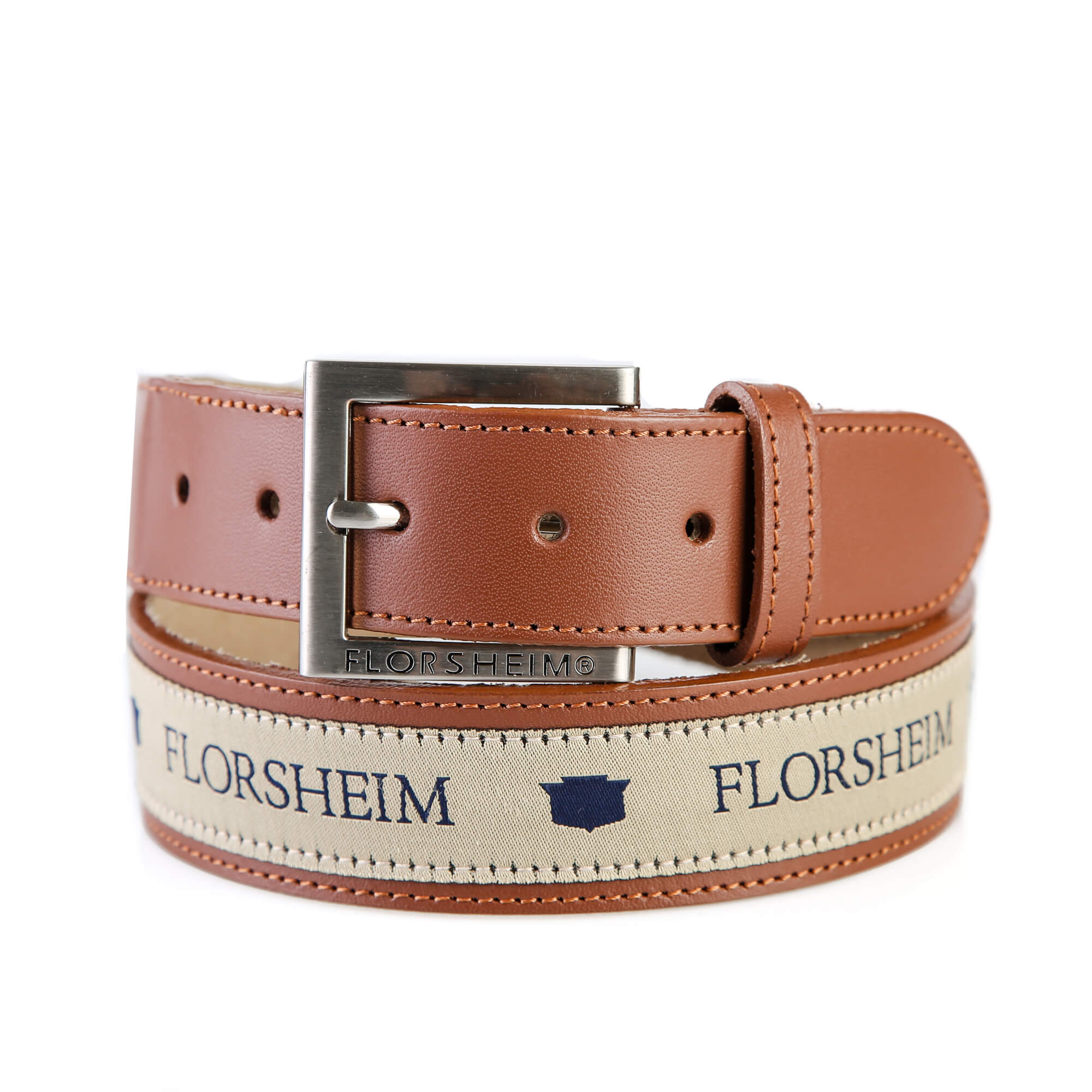 FLORSHEIM BELT EMBROIDERED in Tan for R499.00